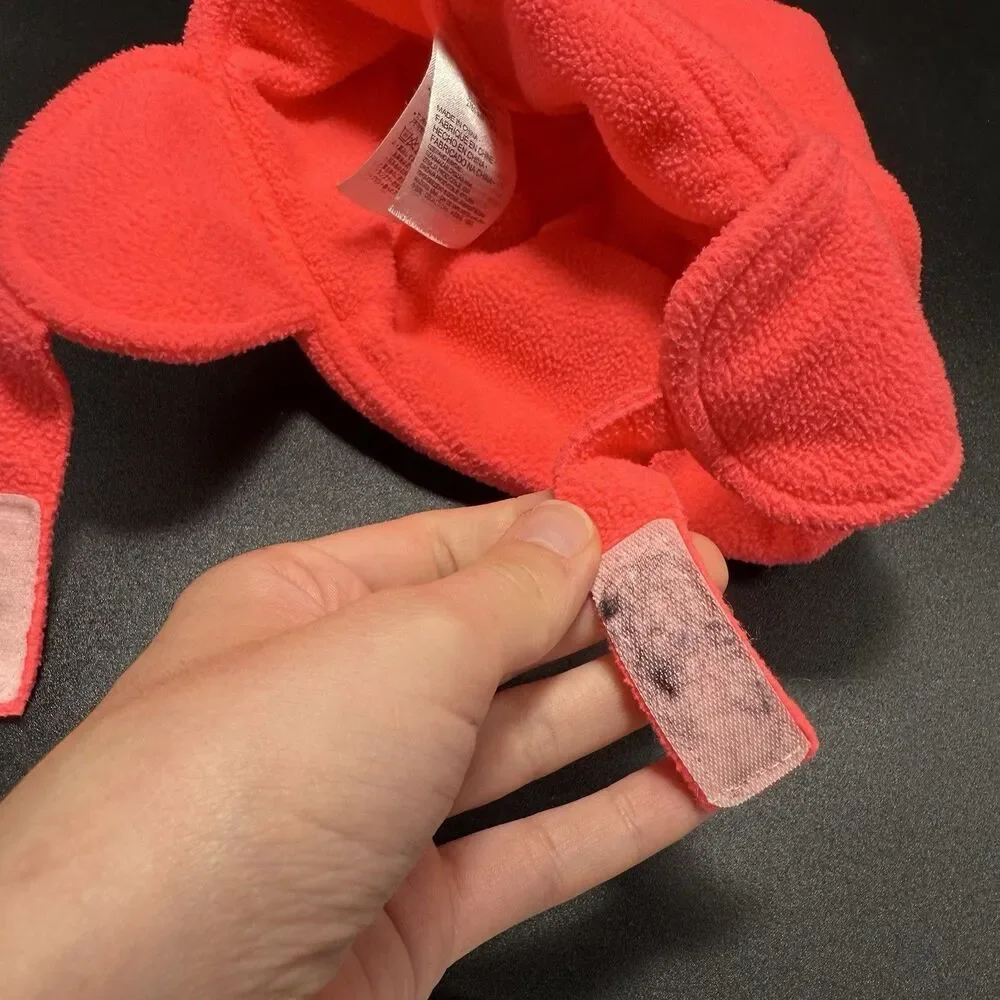 Nike Beanie Toddler One Size Hot Pink Fleece Neck Strap Snow Cap